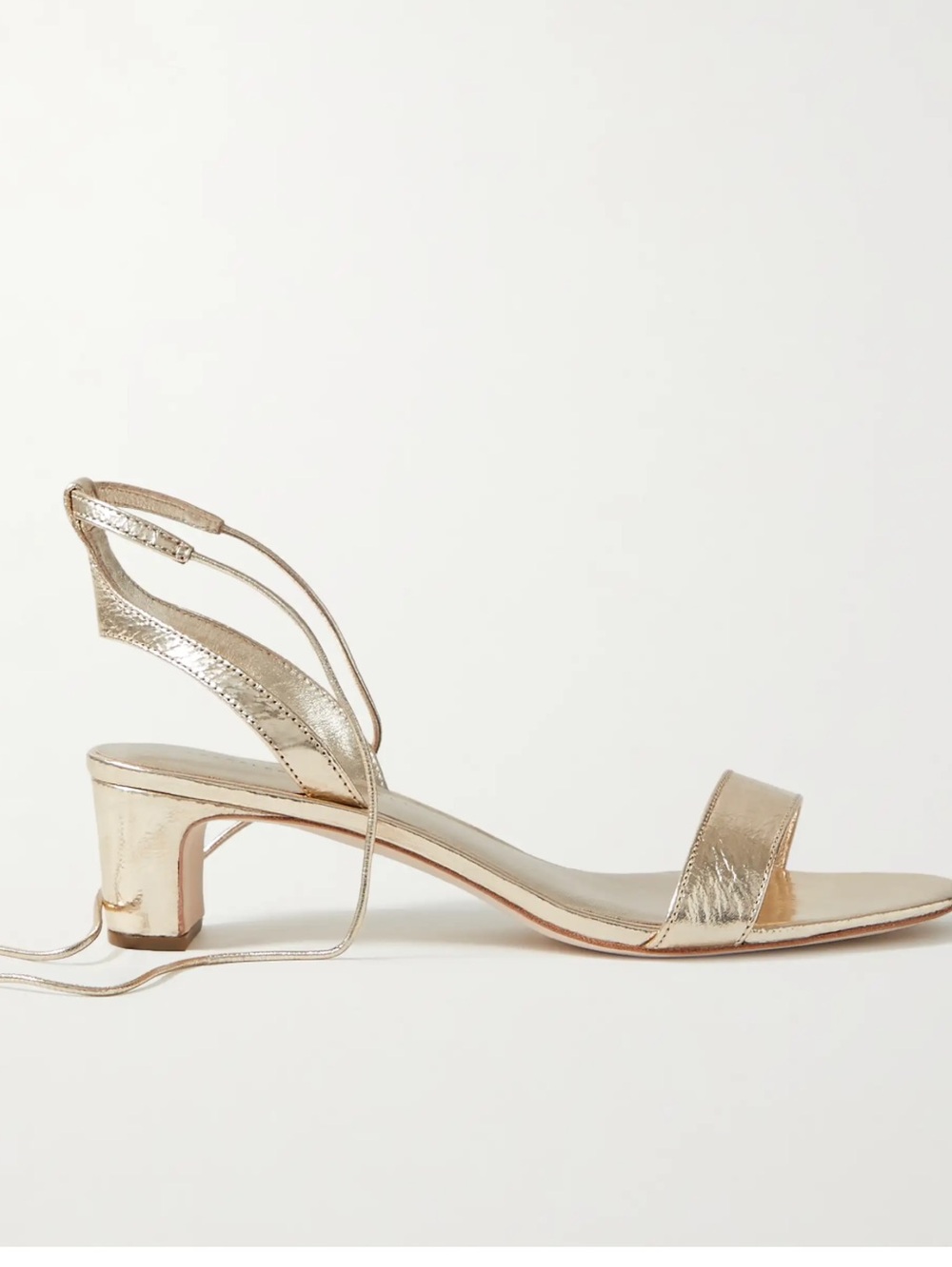 Loeffler Randall Jackie Metallic Gold Leather Strappy Sandal